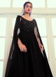 Black Gown In Georgette With Embroidery Work